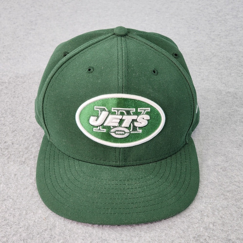New York Jets Hat Size 7 5/8 New Era Green 59Fifty Fitted On Field Cap